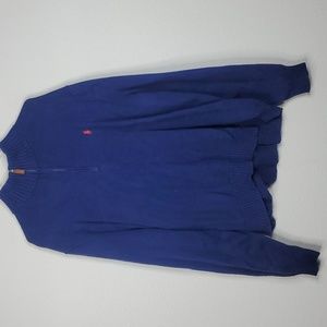 Polo Ralph Lauren pullover quarter zip blue cotton ribbed stand collar mens XXL